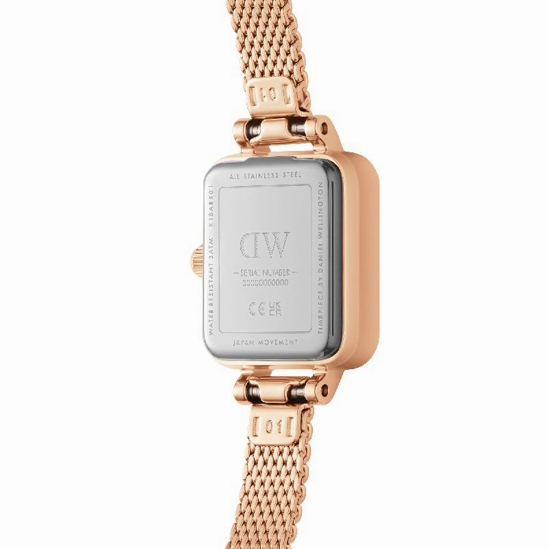 Daniel Wellington Quadro Mini Lumine Bezel Rose Gold Watch 15.4x18.2mm