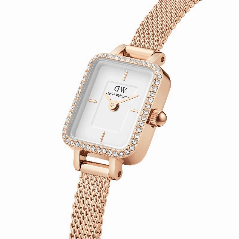 Daniel Wellington Quadro Mini Lumine Bezel Rose Gold Watch 15.4x18.2mm