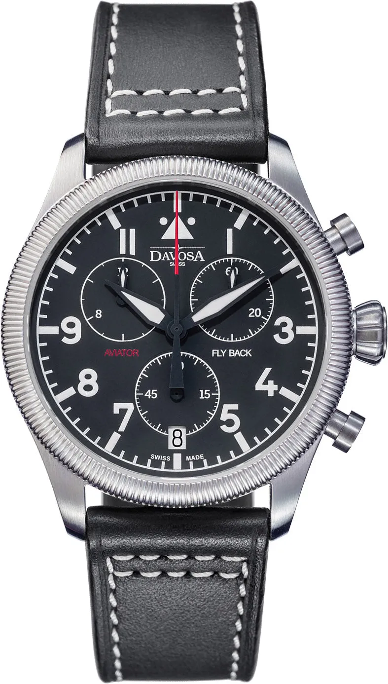 Davosa Aviator Quartz Chronograph Black Watch
