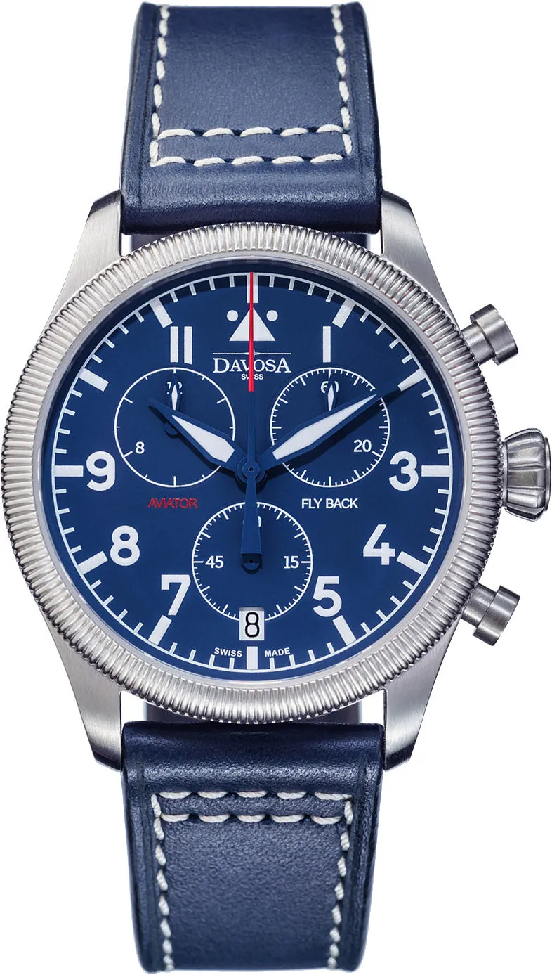 Davosa Aviator Quartz Chronograph Blue Watch