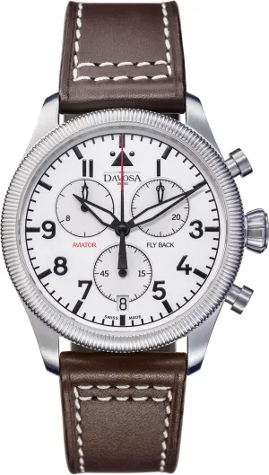 Davosa Aviator Quartz Chronograph Silver Watch