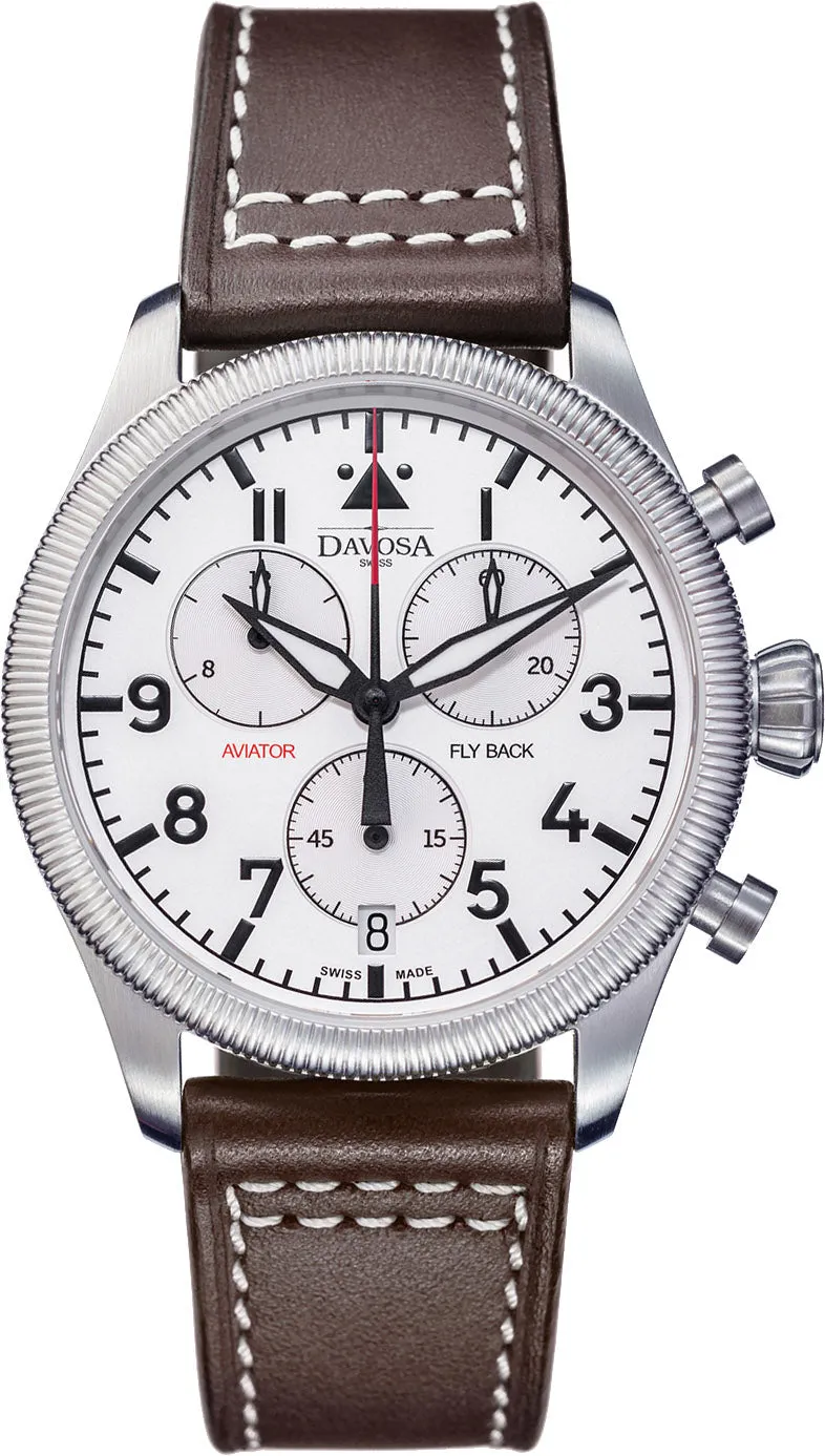Davosa Aviator Quartz Chronograph Silver Watch