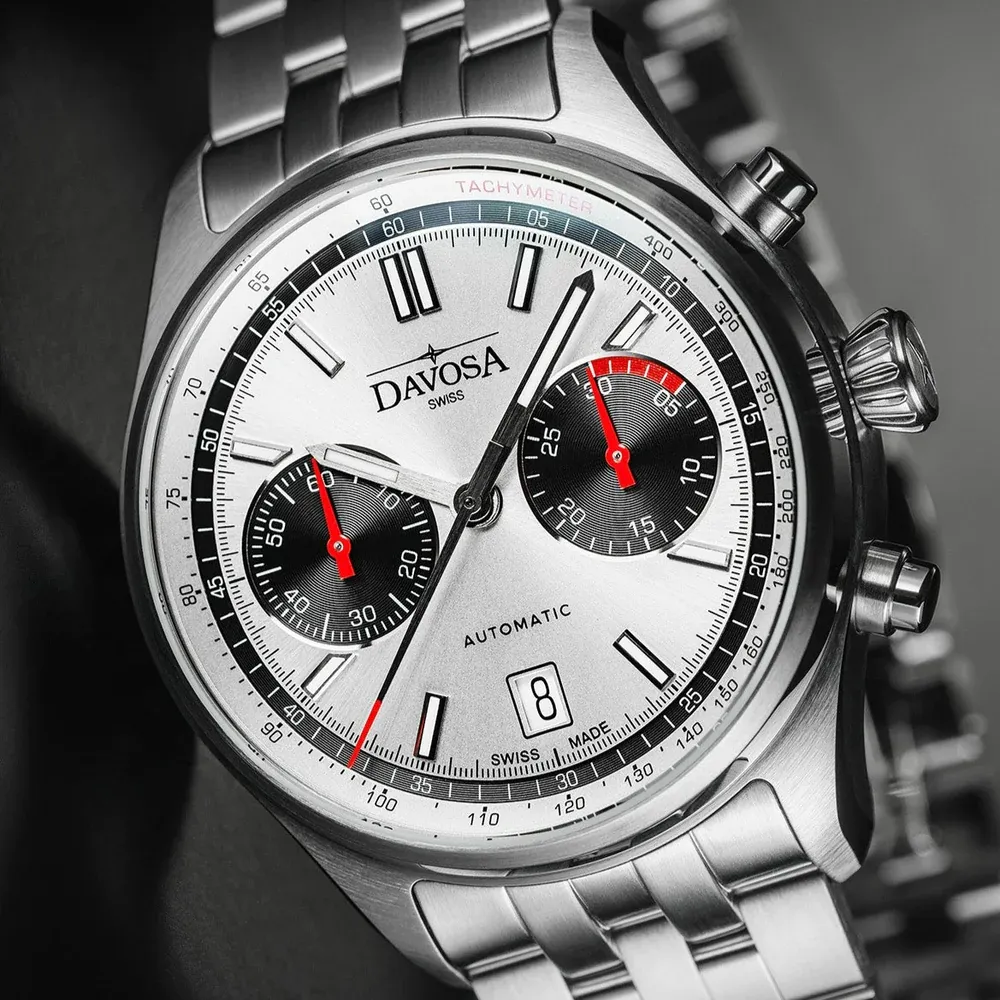 Davosa Newton Pilot Rally Silver Bracelet Limited Edition Watch
