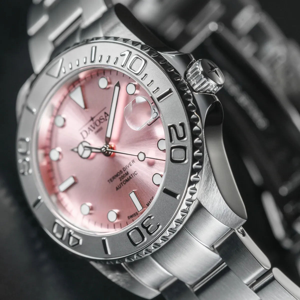 Davosa Ternos Medium California Automatic Pink Ladies Watch