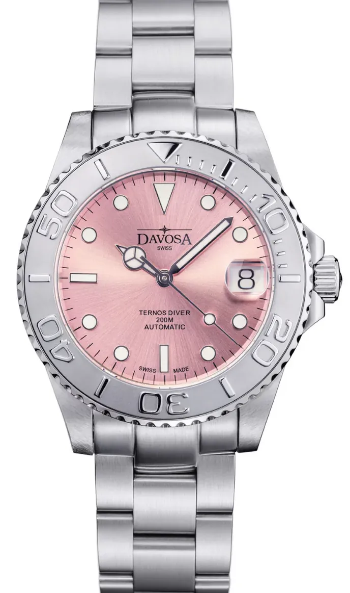 Davosa Ternos Medium California Automatic Pink Ladies Watch