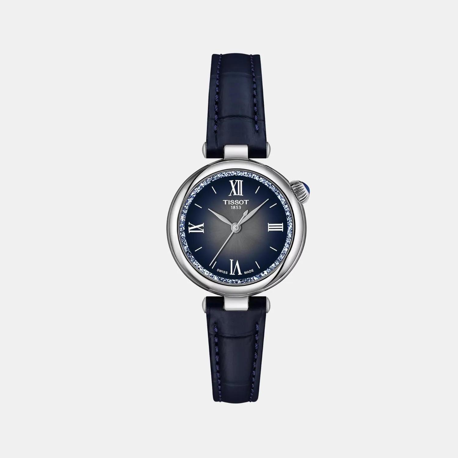 Desir Women Quartz Silver And Blue Dial Analog Leather Watch T1520101603801