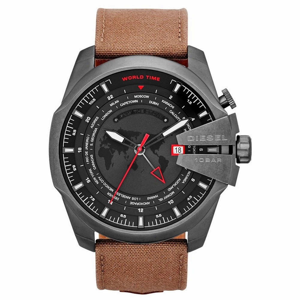 DIESEL DZ4306 Mega Chief GMT Black Dial Men's Watch