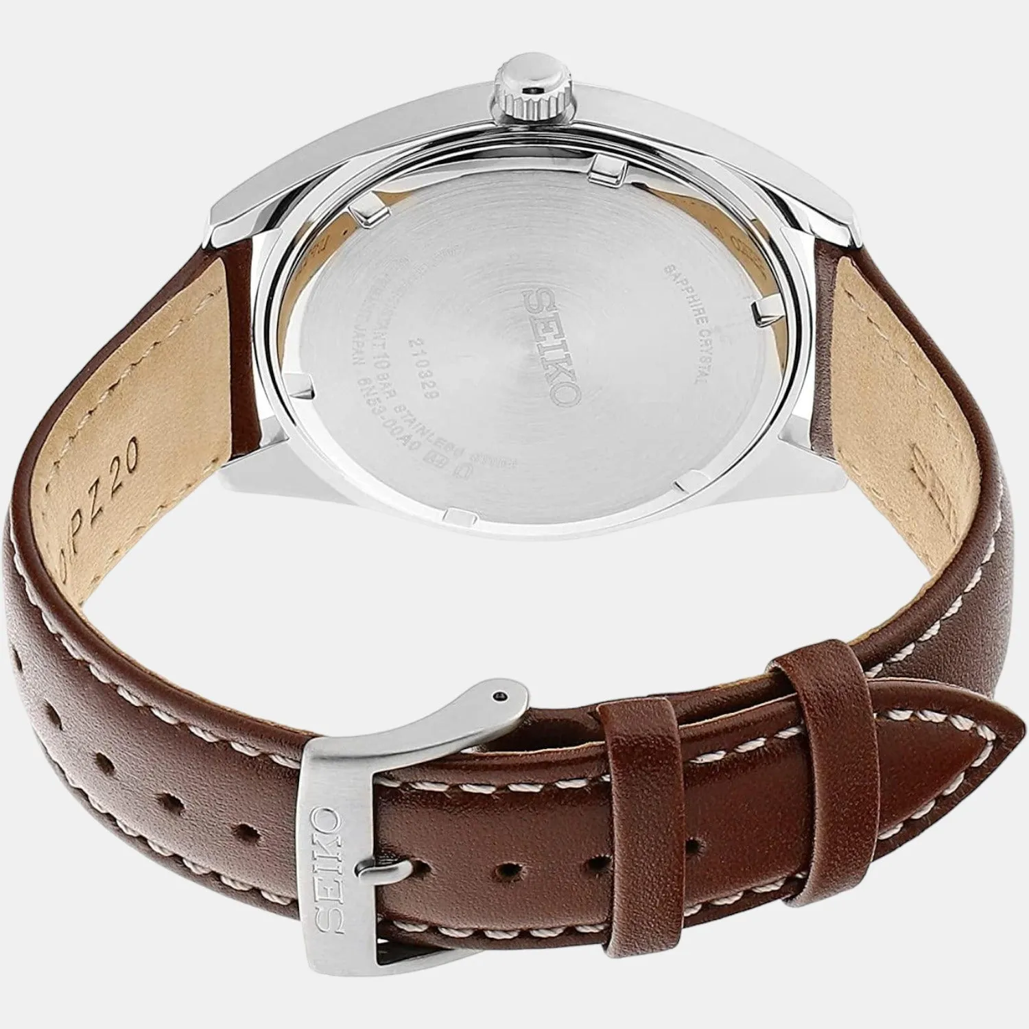 Dress Men Quartz Green Dial Analog Leather Watch SUR449P1
