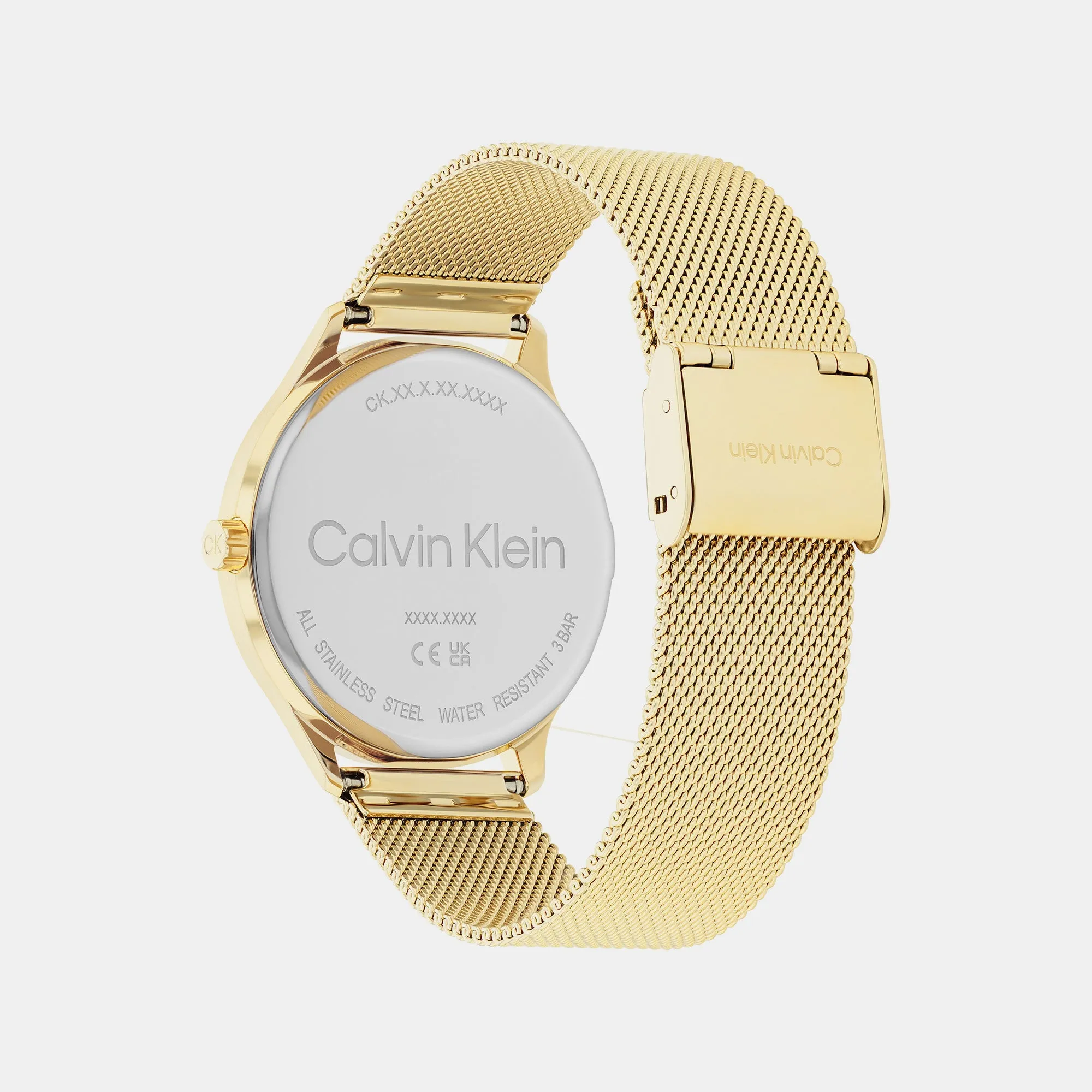 Dress Women Gold Dial Multi-Function Mesh Watch 25200372