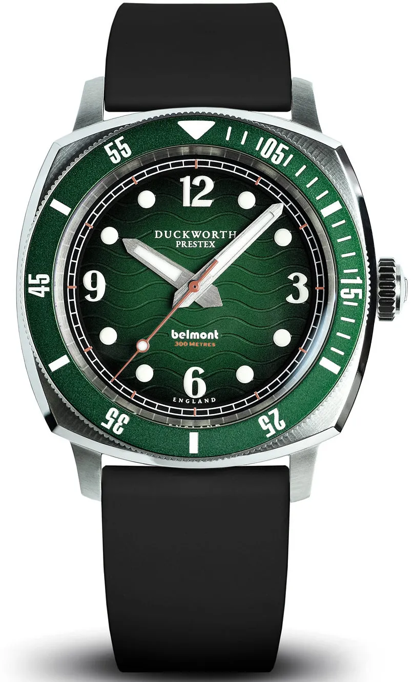 Duckworth Prestex Belmont Dive Green Black Rubber Watch
