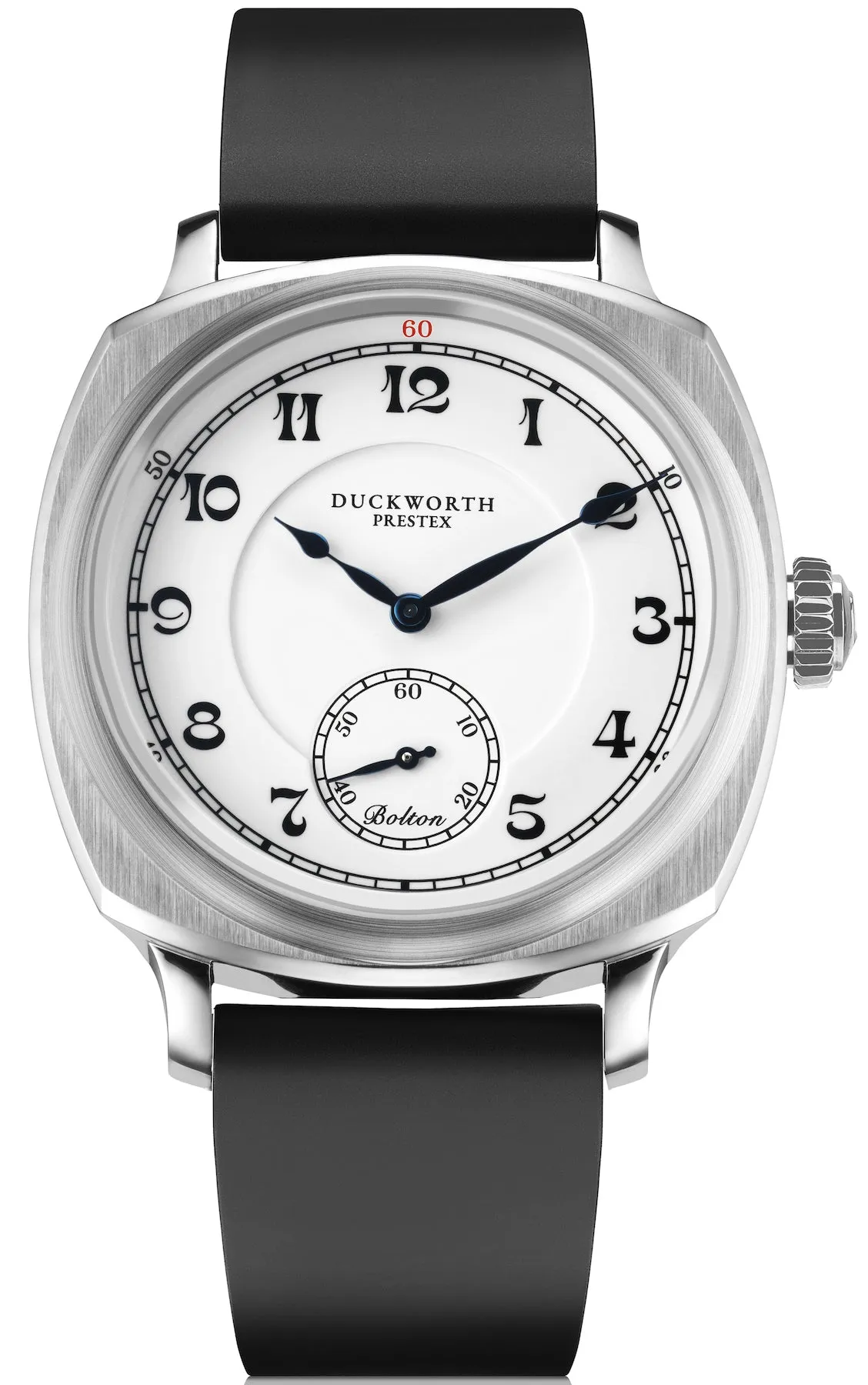 Duckworth Prestex Bolton Small Seconds White Black Rubber Watch