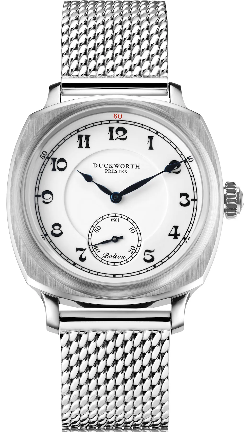 Duckworth Prestex Bolton Small Seconds White Mesh Bracelet Watch