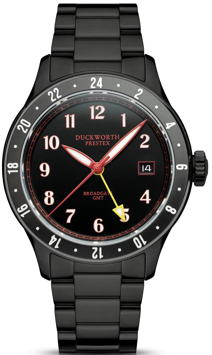 Duckworth Prestex Broadgate GMT Black PVD Bracelet Watch