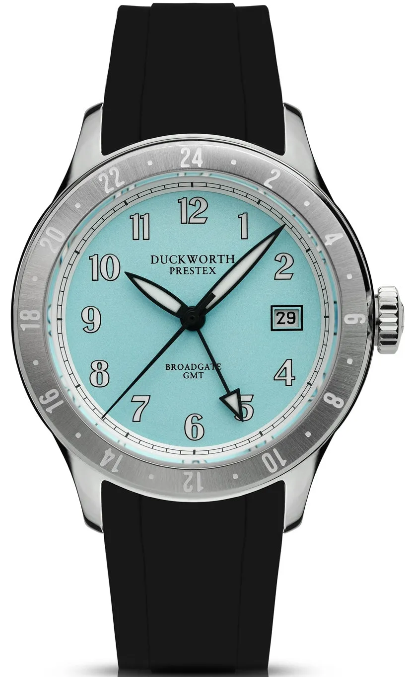 Duckworth Prestex Broadgate GMT Blue Black Rubber Watch