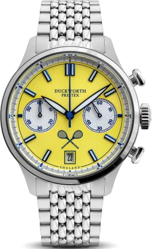Duckworth Prestex Lostock Yellow 40mm Quartz Chronograph Bracelet Watch