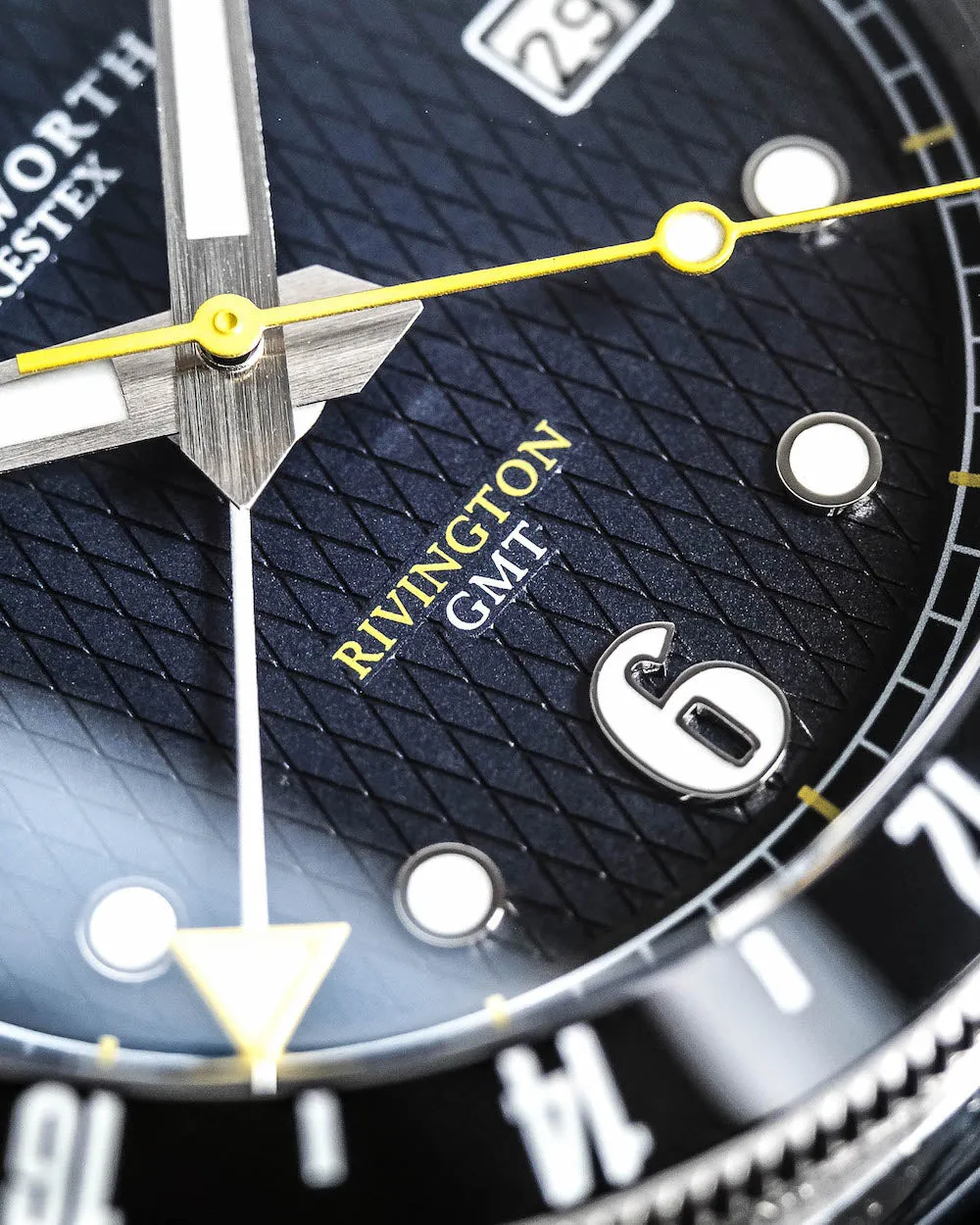Duckworth Prestex Rivington GMT Blue Fume Black Leather Watch