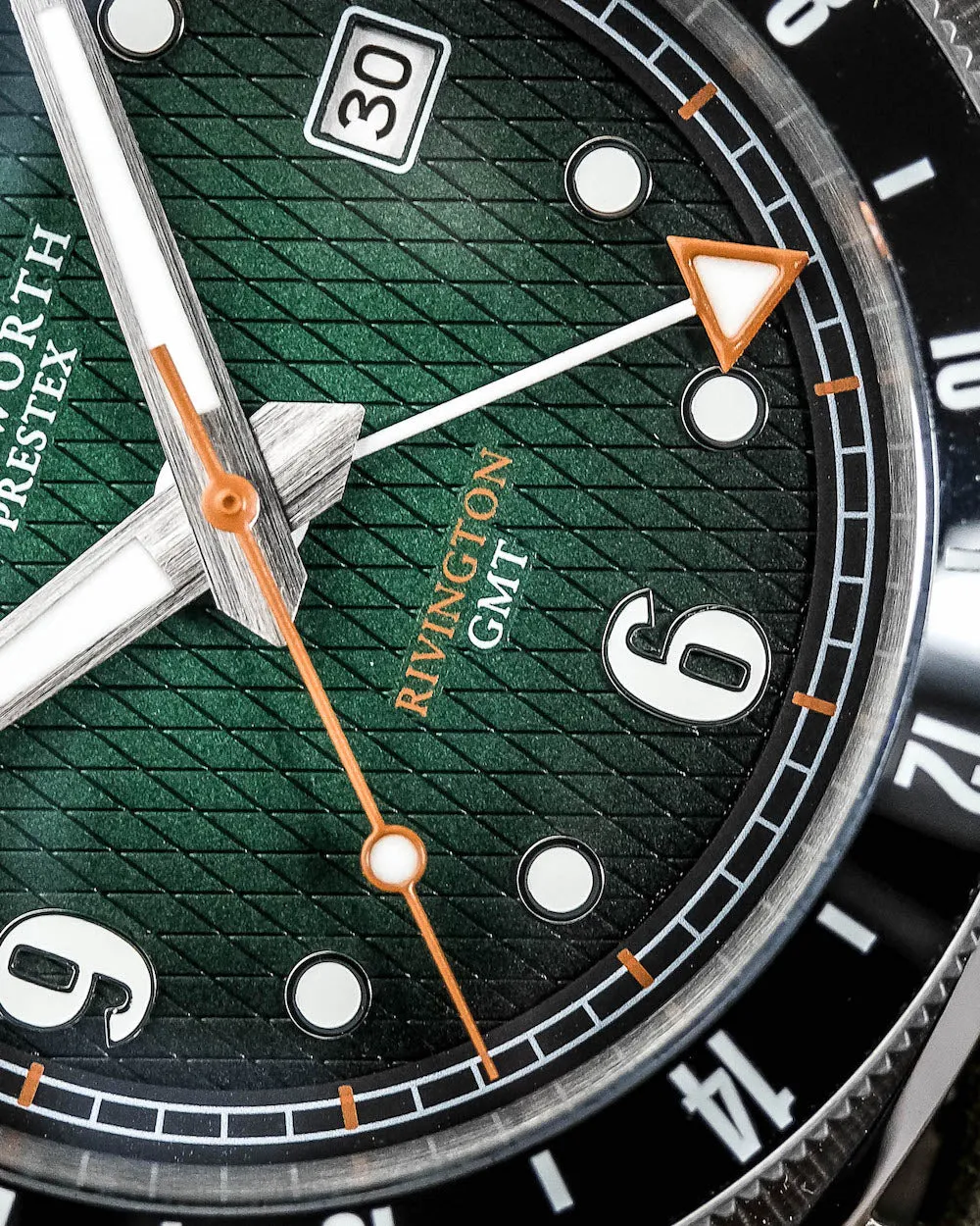 Duckworth Prestex Rivington GMT Green Fume Olive Green Leather Watch