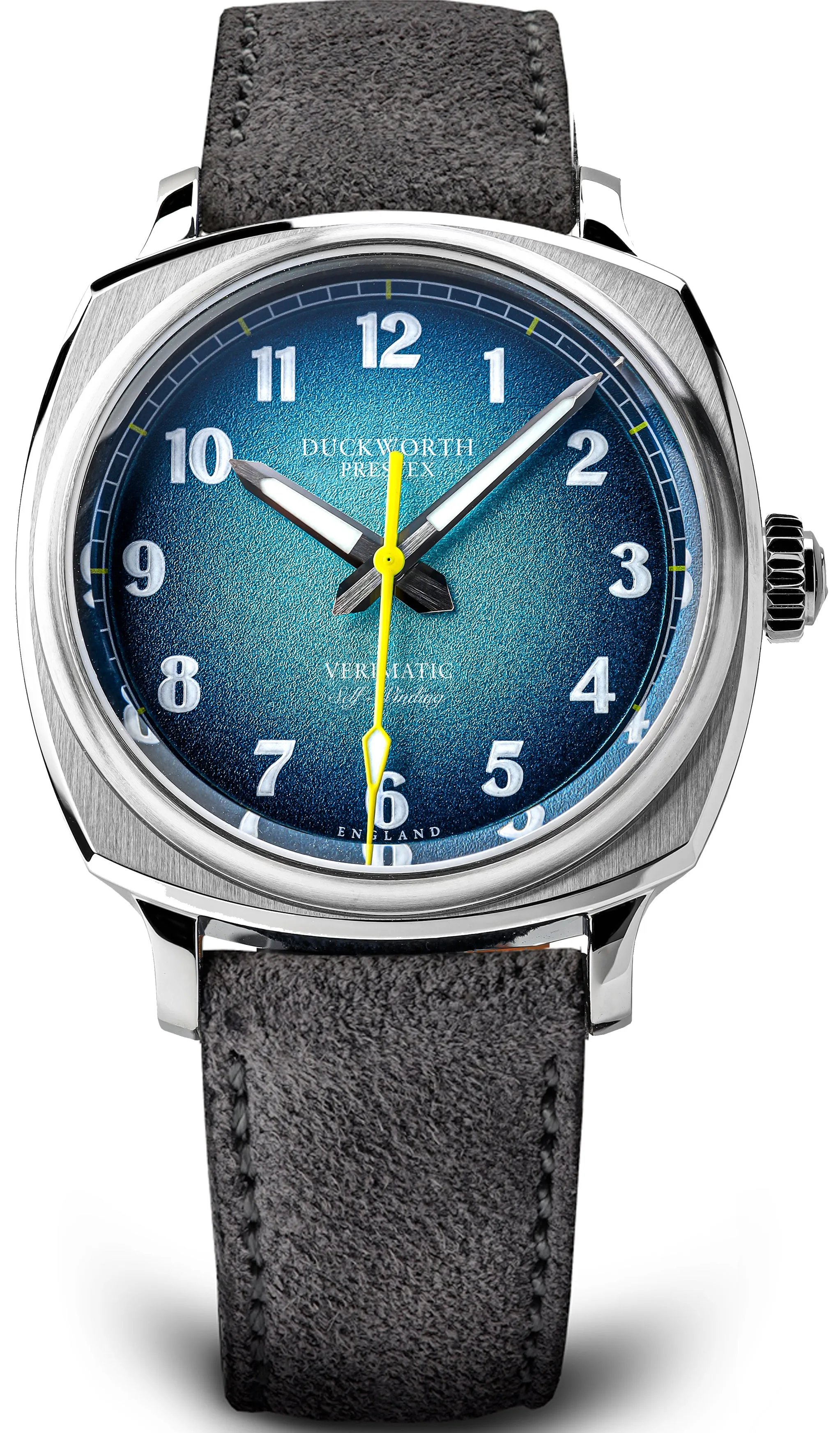 Duckworth Prestex Verimatic Blue Fume Grey Suede Watch