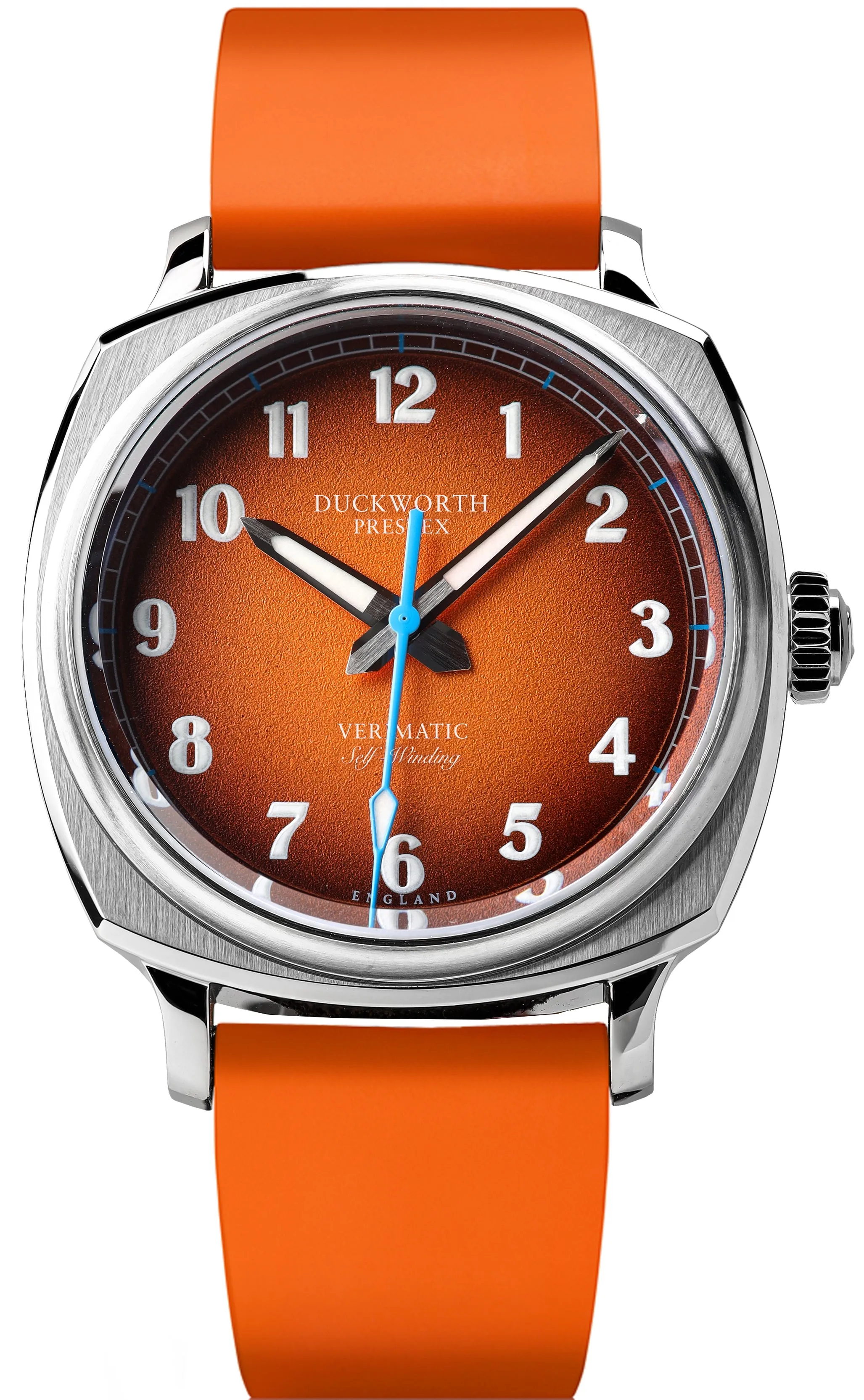 Duckworth Prestex Verimatic Orange Fume Orange Rubber Watch