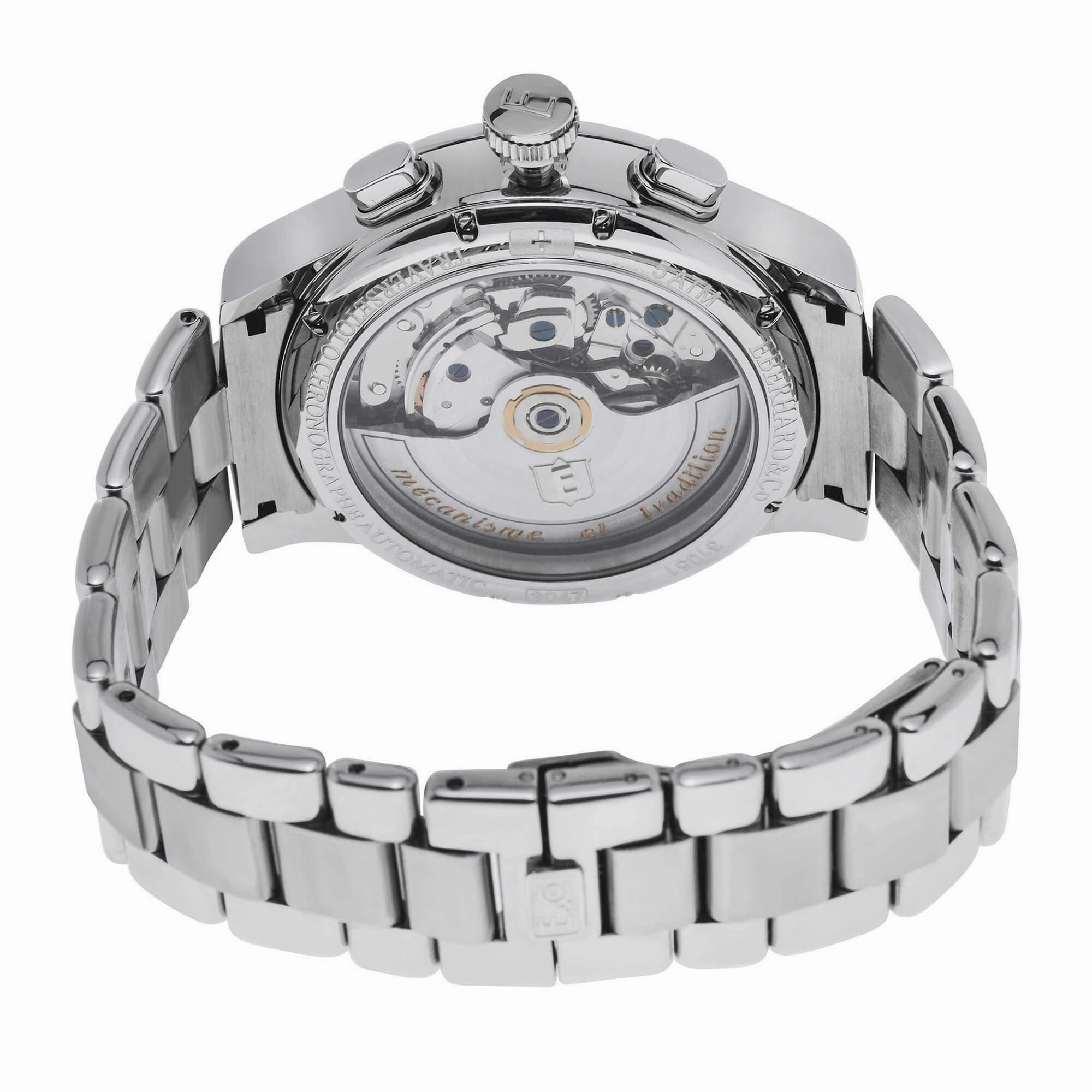 Eberhard & Co. Men's Watch - Traversetolo Chronograph White Dial Silver Bracelet | 31051.1