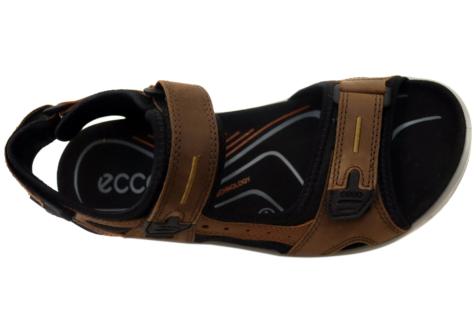 ECCO Mens Offroad Comfortable Leather Adjustable Sandals ecco Shoes