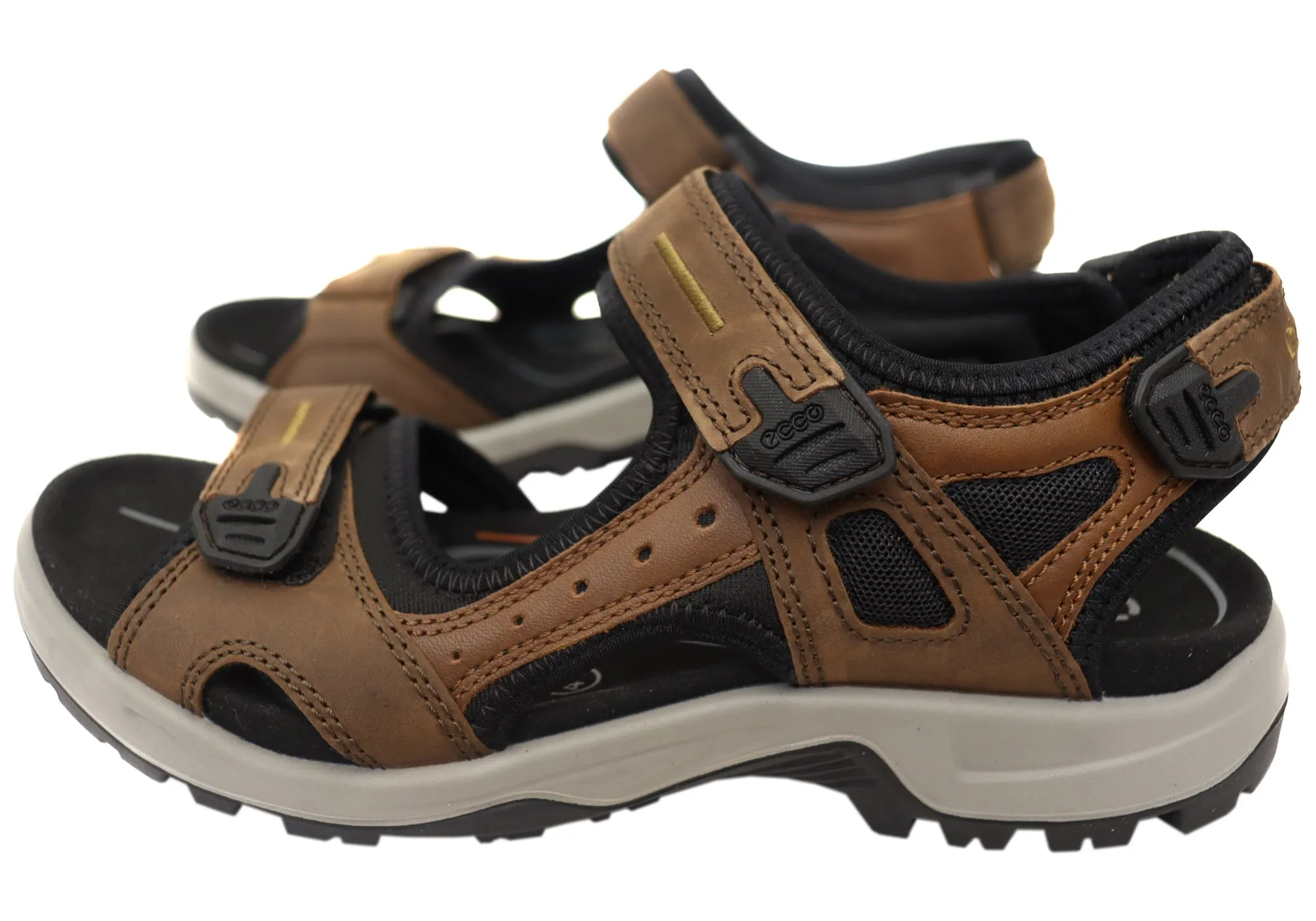ECCO Mens Offroad Comfortable Leather Adjustable Sandals ecco Shoes