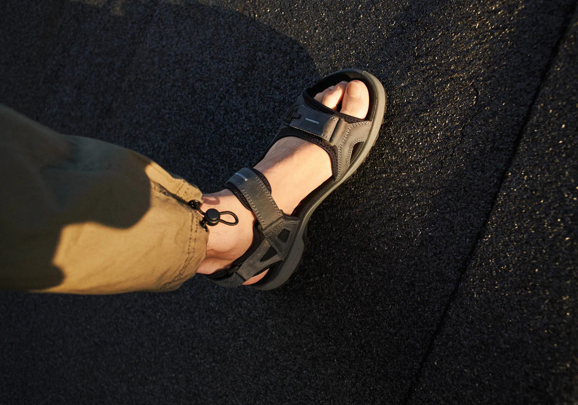 ECCO Mens Offroad Comfortable Leather Adjustable Sandals ecco Shoes