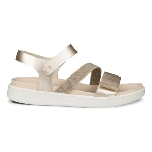 Ecco Women's Flowt 2-Strap Pure White/Gold ecco Shoes