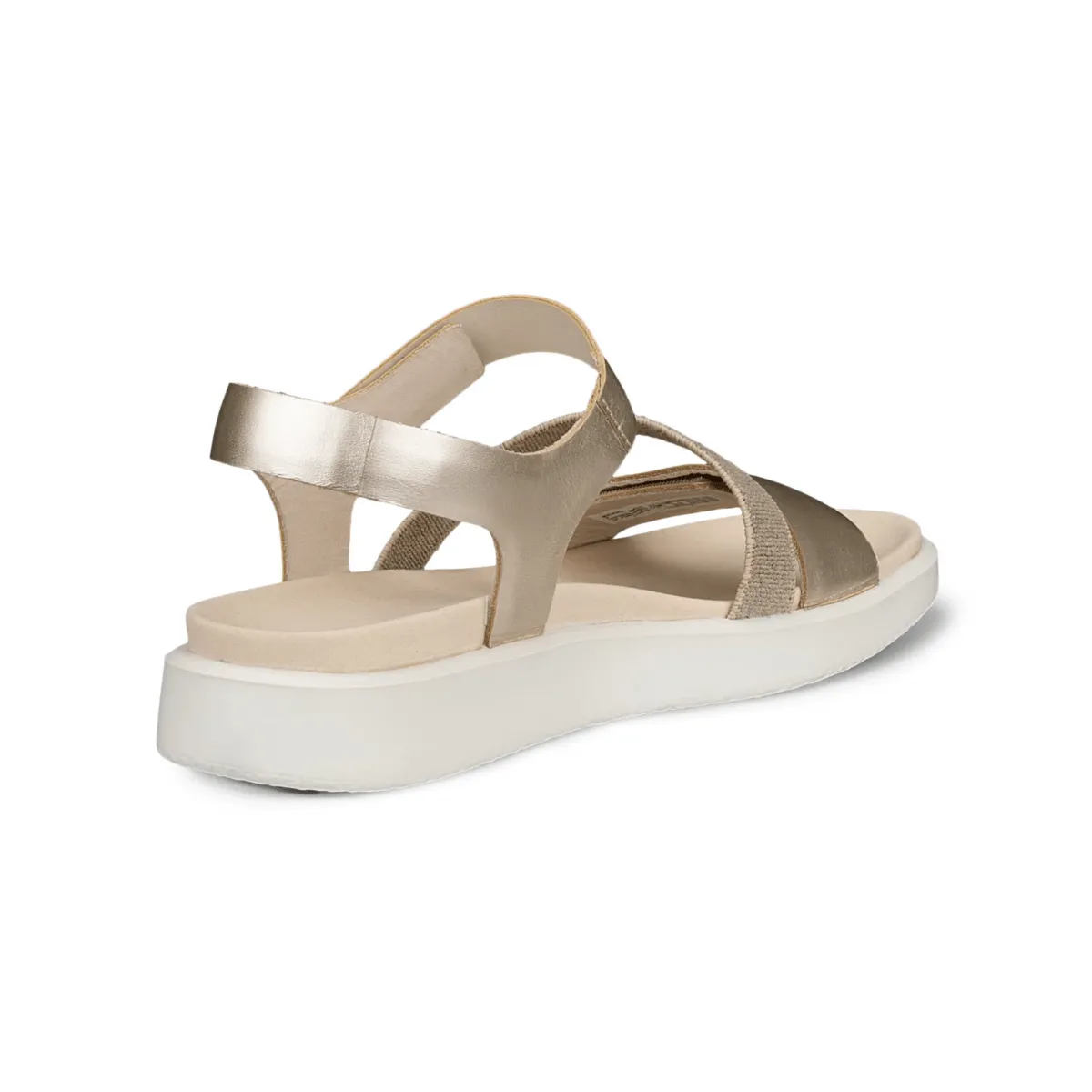 Ecco Women's Flowt 2-Strap Pure White/Gold ecco Shoes