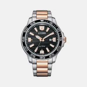 Eco-Drive Men Black Dial Analog Stainless Steel Watch AW1524-84E