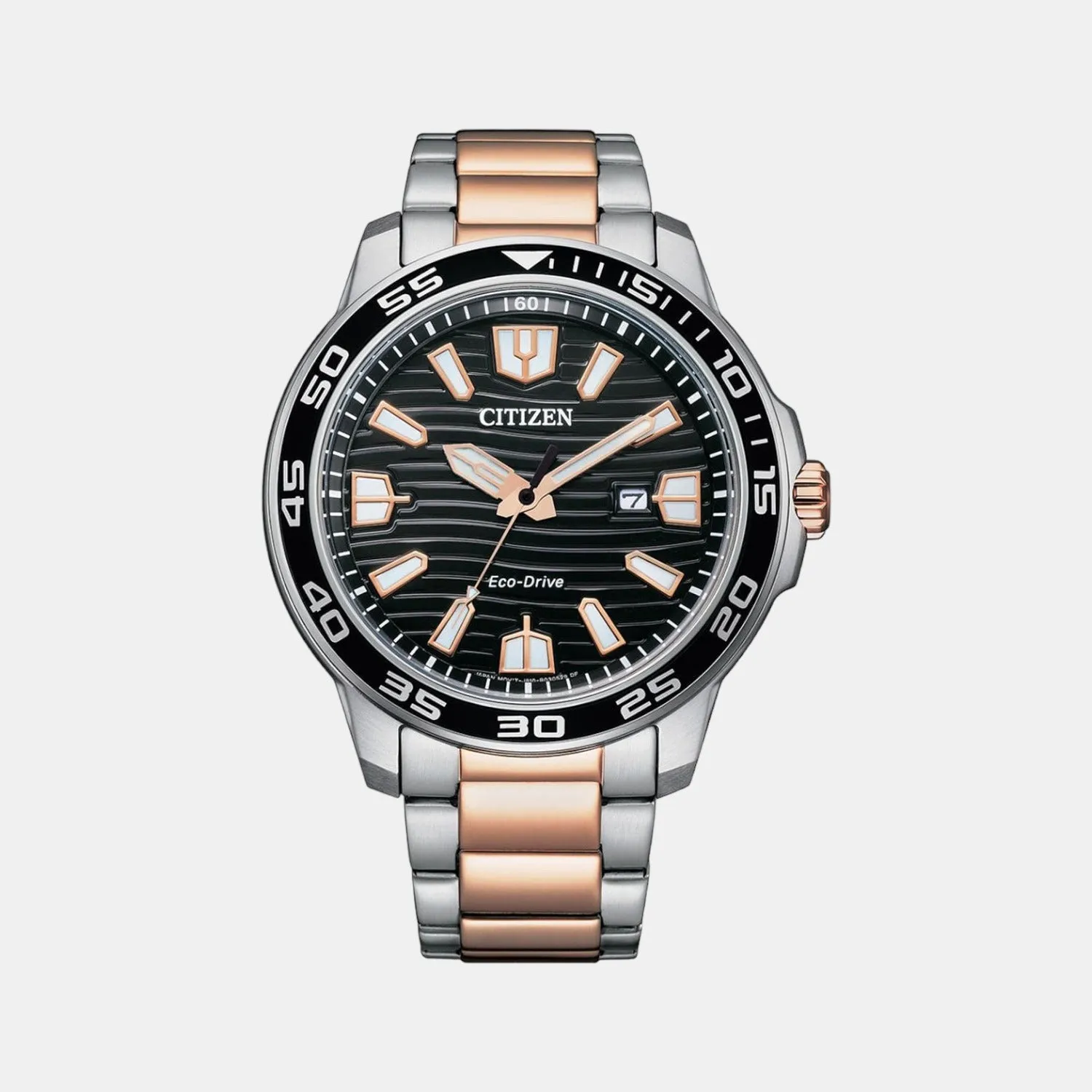 Eco-Drive Men Black Dial Analog Stainless Steel Watch AW1524-84E