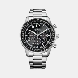 Eco-Drive Men Black Dial Chronograph Stainless Steel Watch CA4500-83E