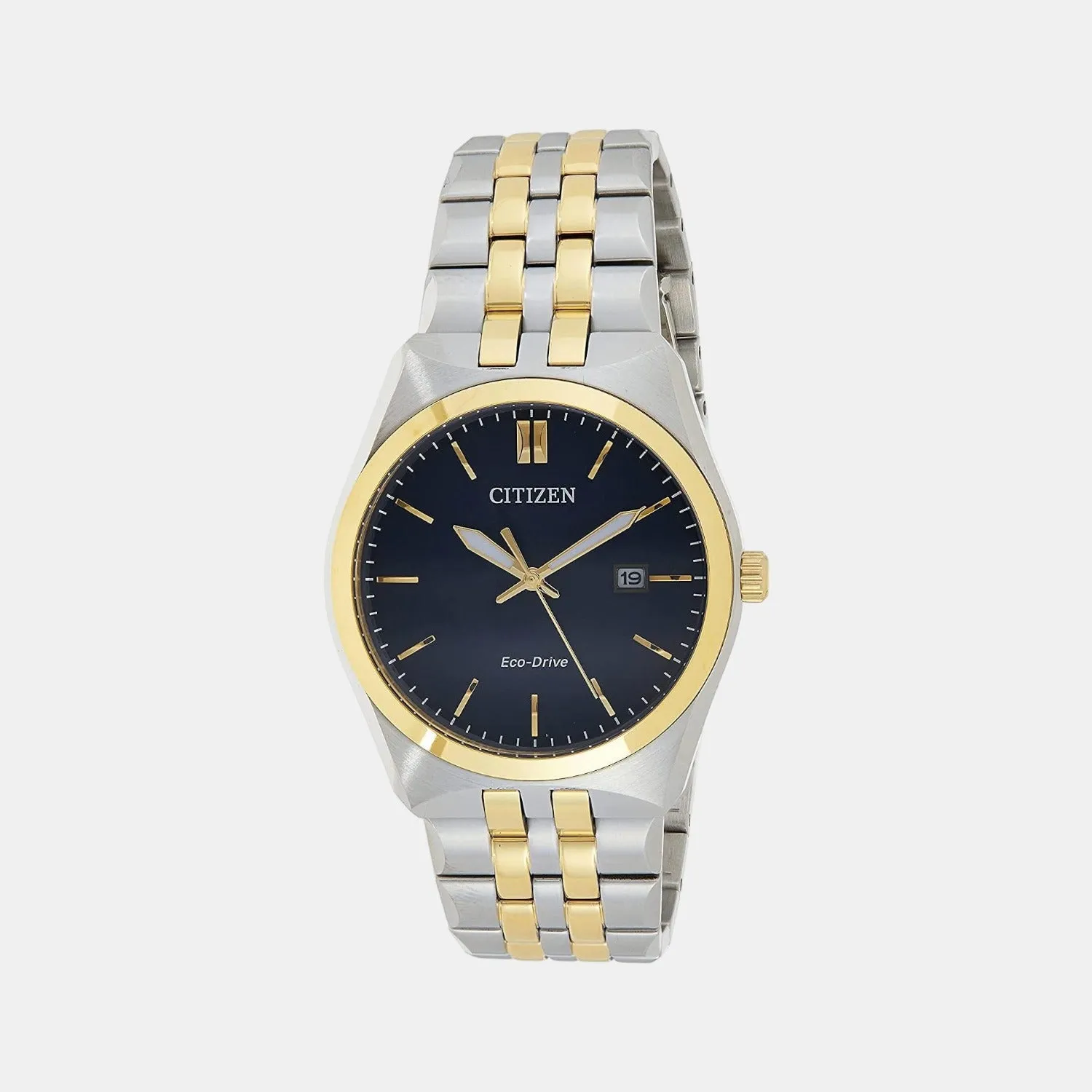 Eco-Drive Men Blue Dial Analog Stainless Steel Watch BM7334-66L