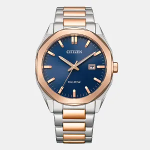 Eco-Drive Men Blue Dial Analog Stainless Steel Watch BM7606-84L