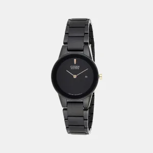 Eco-Drive Women Black Dial Analog Stainless Steel Watch GA1055-57F