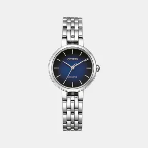 Eco-Drive Women Blue Dial Analog Stainless Steel Watch EM0990-81L