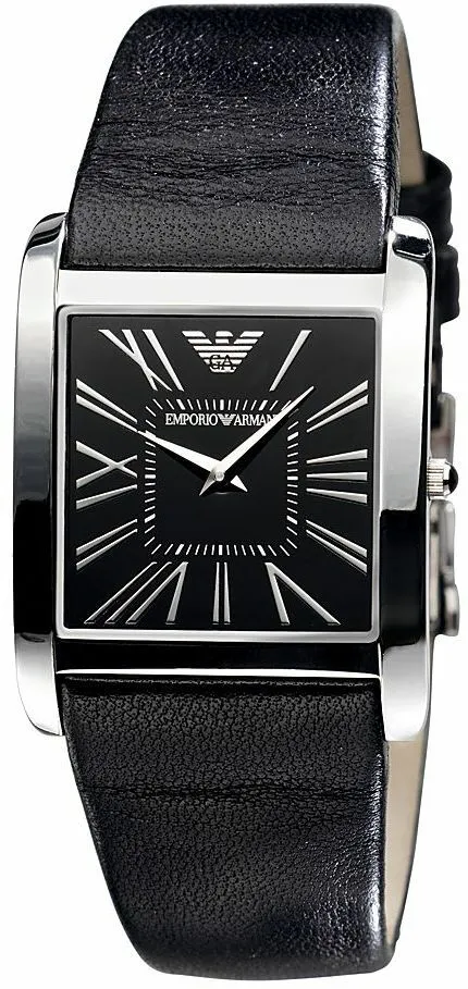Emporio Armani Black Leather Roman Numeral Unisex Watch AR2007