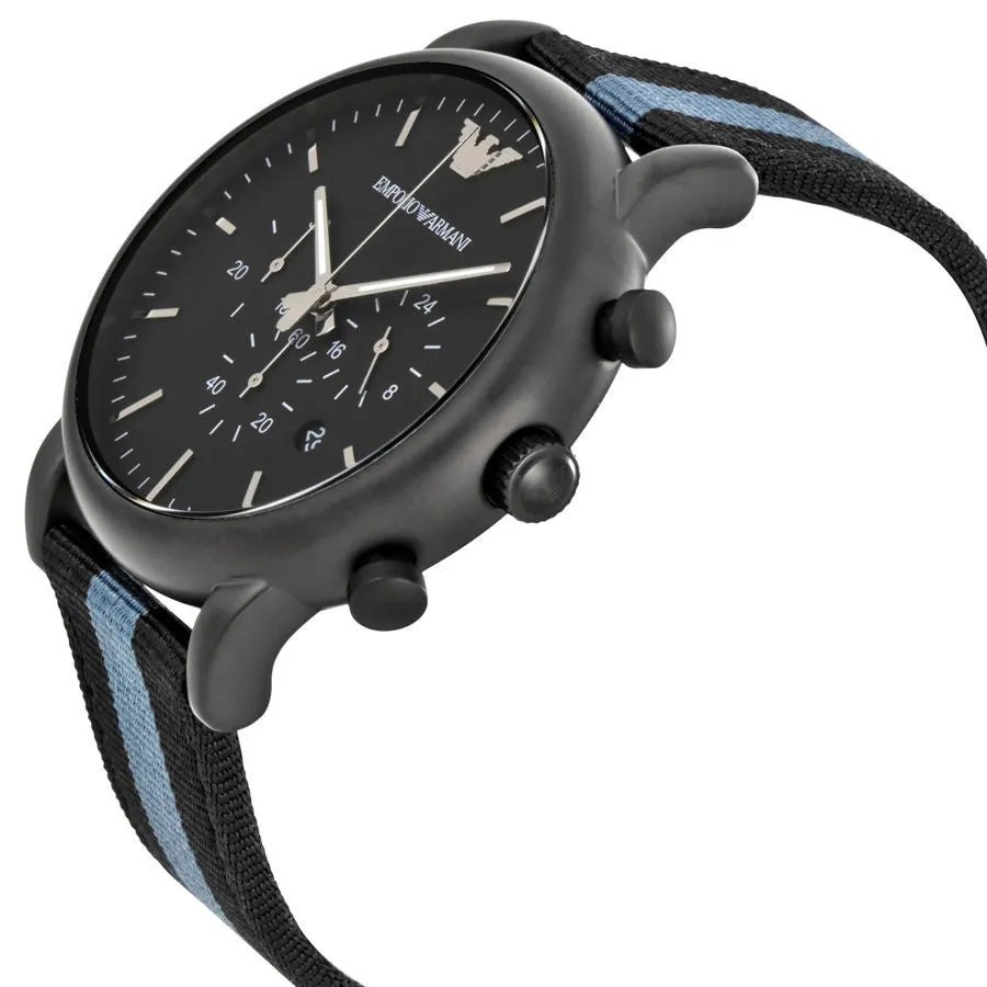 Emporio Armani Luigi Mens Chronograph Black Dial AR1948 Timepiece
