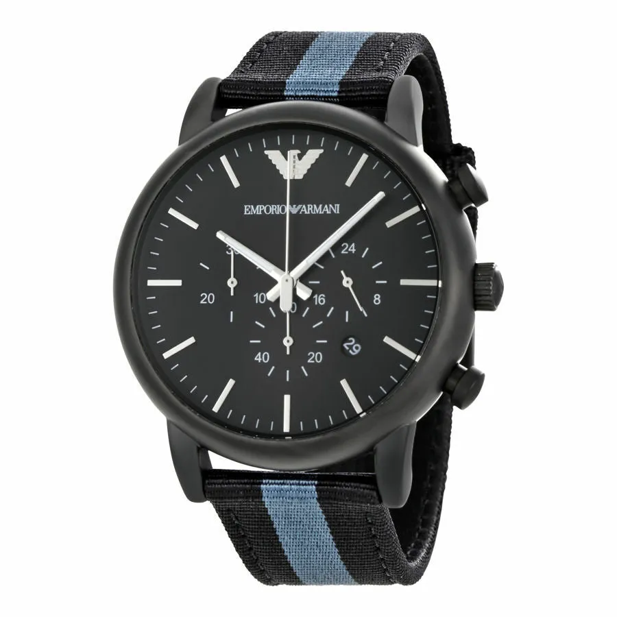 Emporio Armani Luigi Mens Chronograph Black Dial AR1948 Timepiece