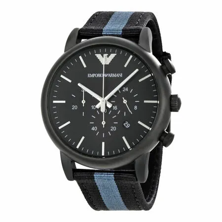 Emporio Armani Luigi Mens Chronograph Black Dial AR1948 Timepiece