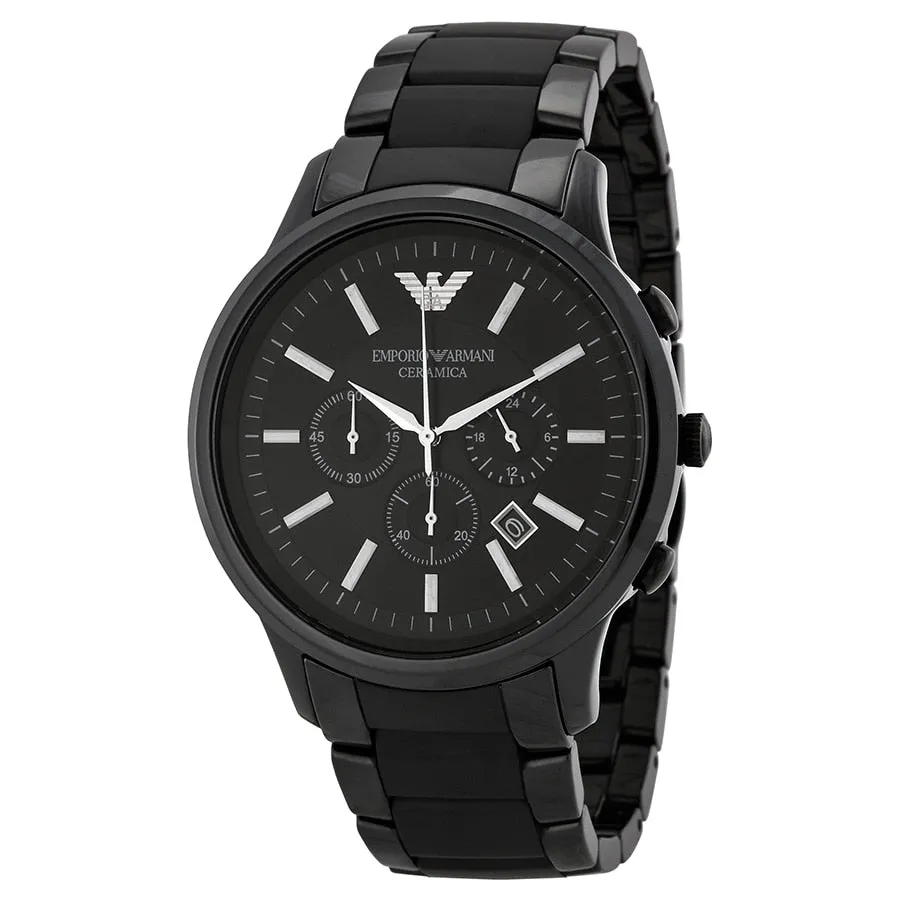 Emporio Armani Men's Black Ceramic Chronograph Watch Model AR1451