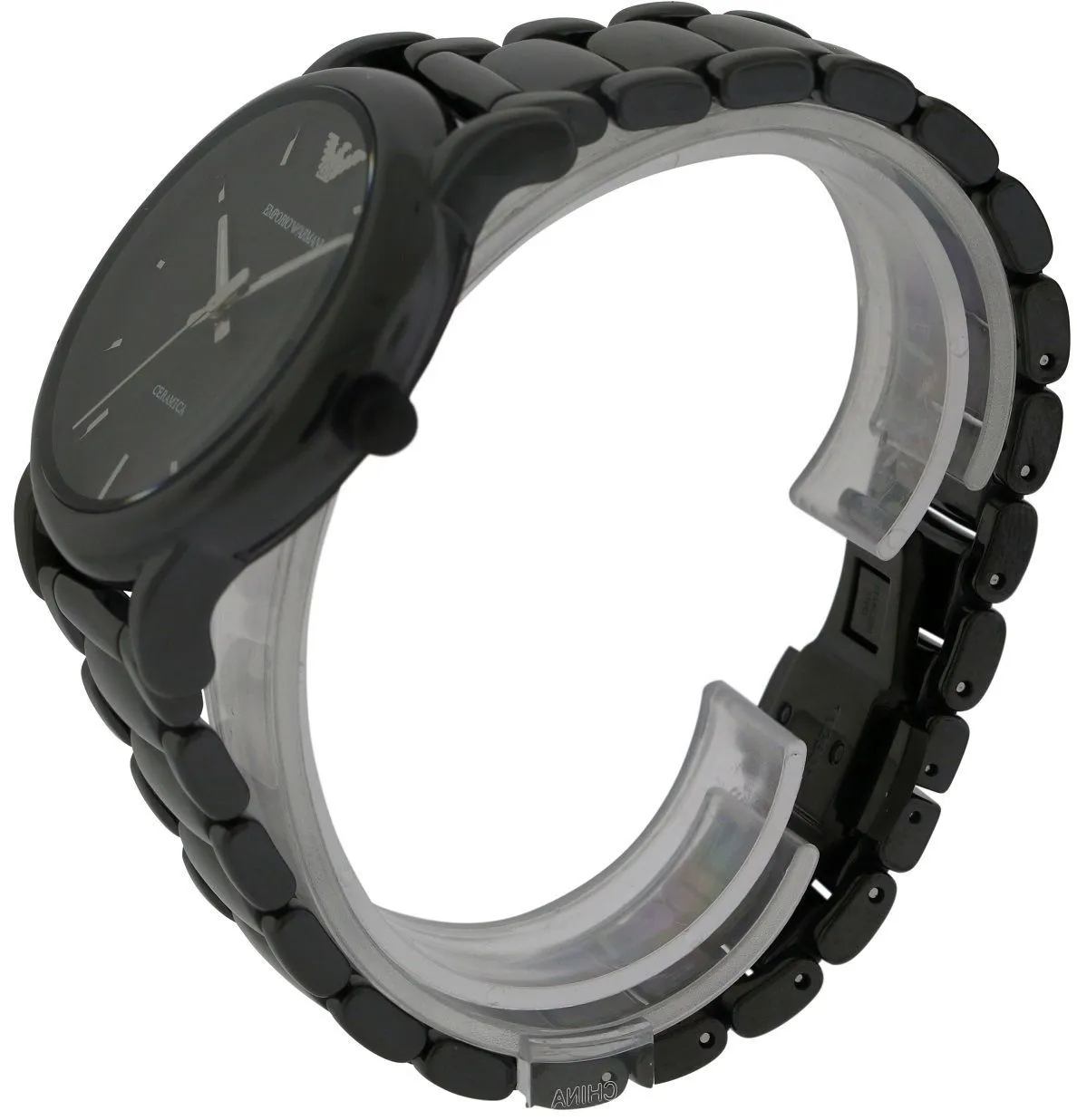 Emporio Armani Mens Black Ceramic Chronograph Watch SKU 334567