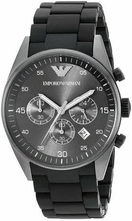 Emporio Armani Men's Chronograph Black Silicone Watch AR5889