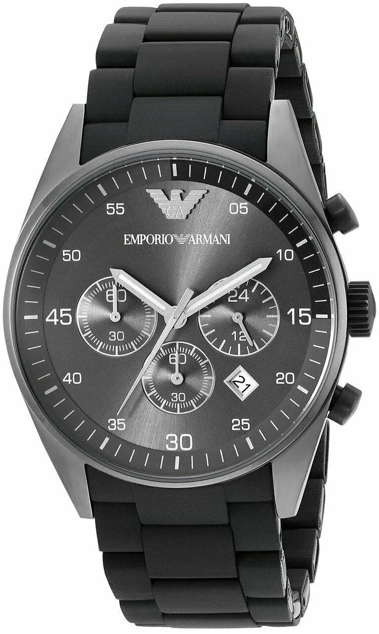 Emporio Armani Men's Chronograph Black Silicone Watch AR5889