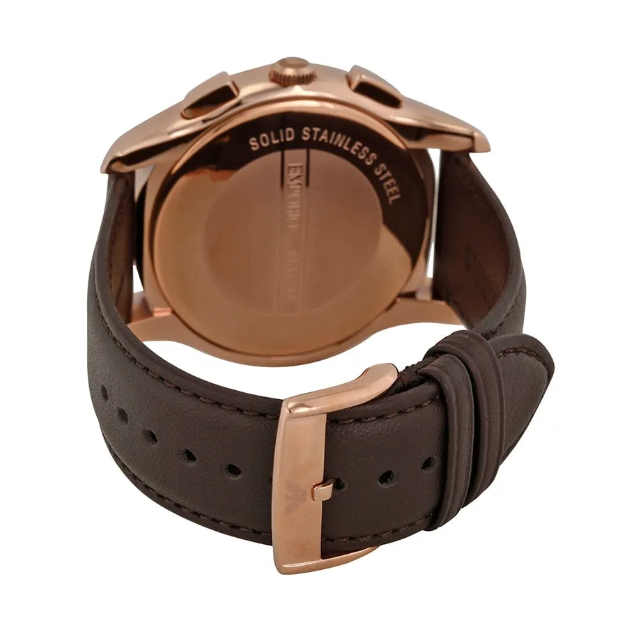 Emporio Armani Men's Quartz Analog Watch with Brown Leather Band AR1701