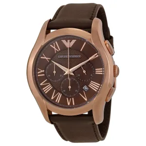 Emporio Armani Men's Quartz Analog Watch with Brown Leather Band AR1701
