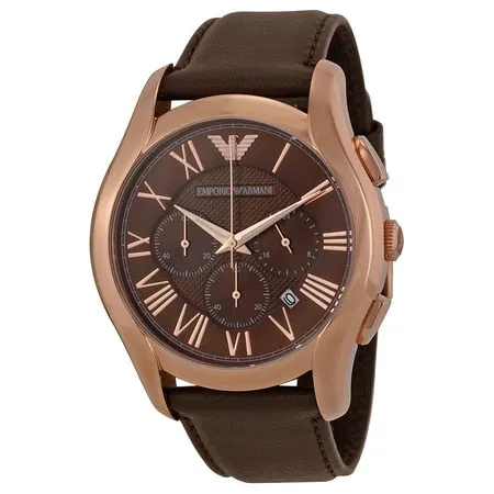Emporio Armani Men's Quartz Analog Watch with Brown Leather Band AR1701