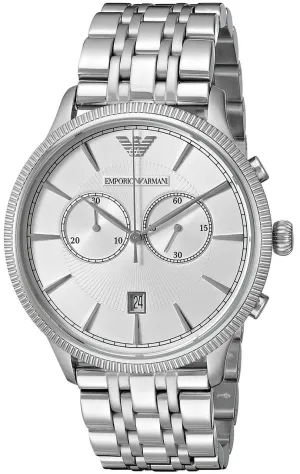 Emporio Armani Men's Silver Dial Quartz Chronograph Watch 1247A