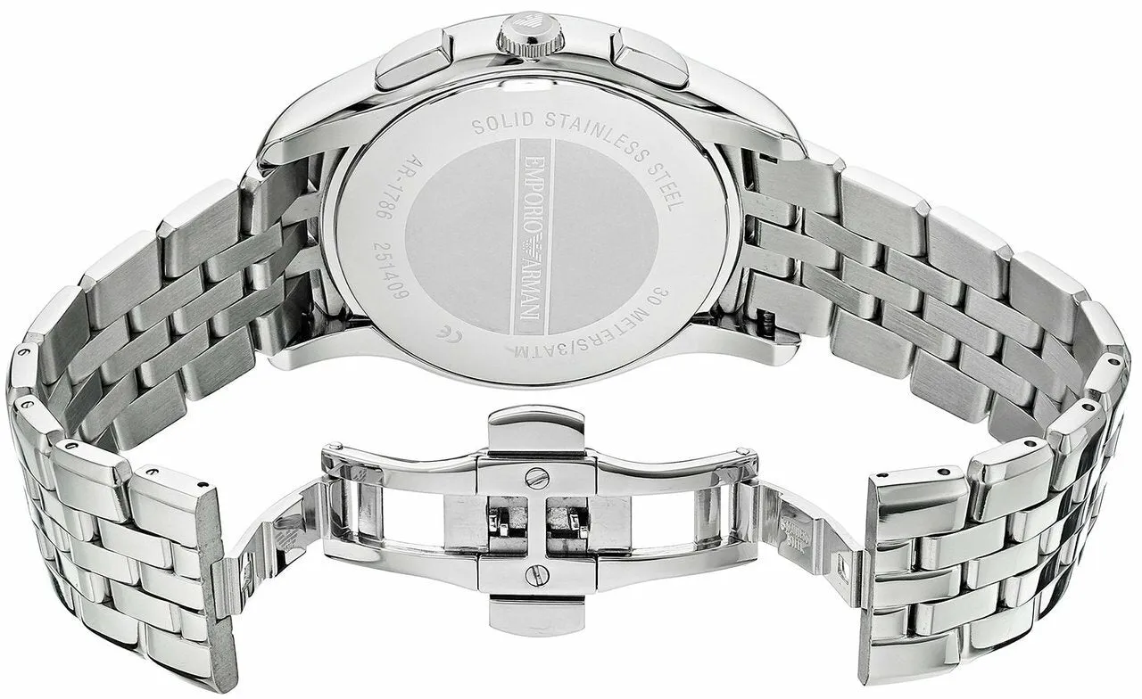 Emporio Armani Men's Silver Dial Quartz Chronograph Watch 1247A