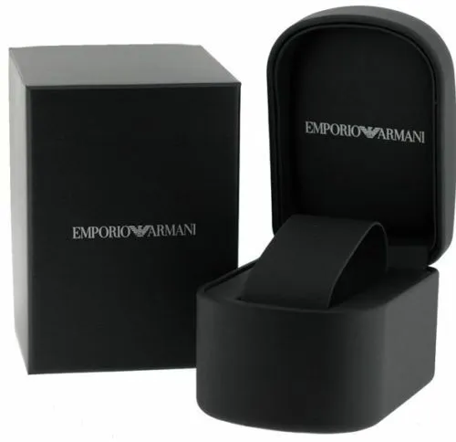 Emporio Armani Men's Stainless Steel Watch with Blue Dial and Date Display